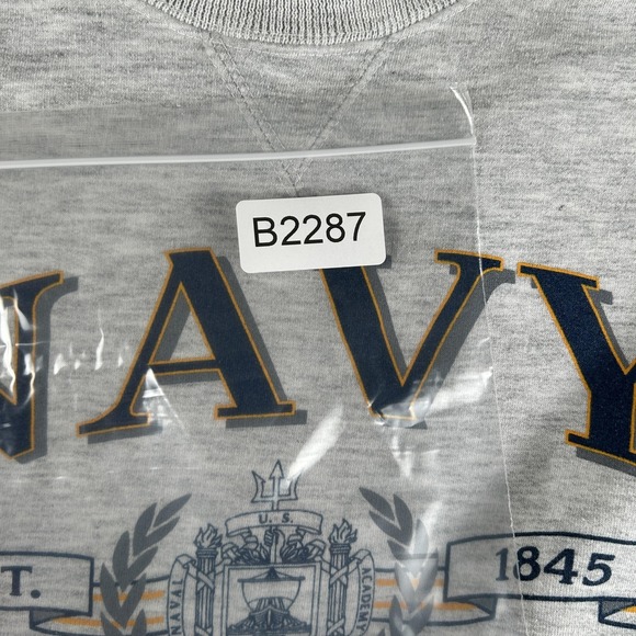 Vintage Navy Midshipmen Sweatshirt Mens Large Gray Crewneck NCAA Gear For Sports - Picture 11 of 11